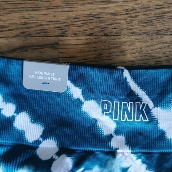 Pink Victoria's Secret Teal Tie Dye Leggings Small New - Picture 6 of 8